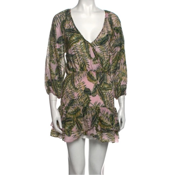 Suboo Green Printed Mini Dress Size 4 - Picture 1 of 6